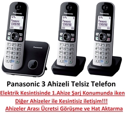 Panasonic KX-TG6813 3 Ahizeli Telsiz Telefon